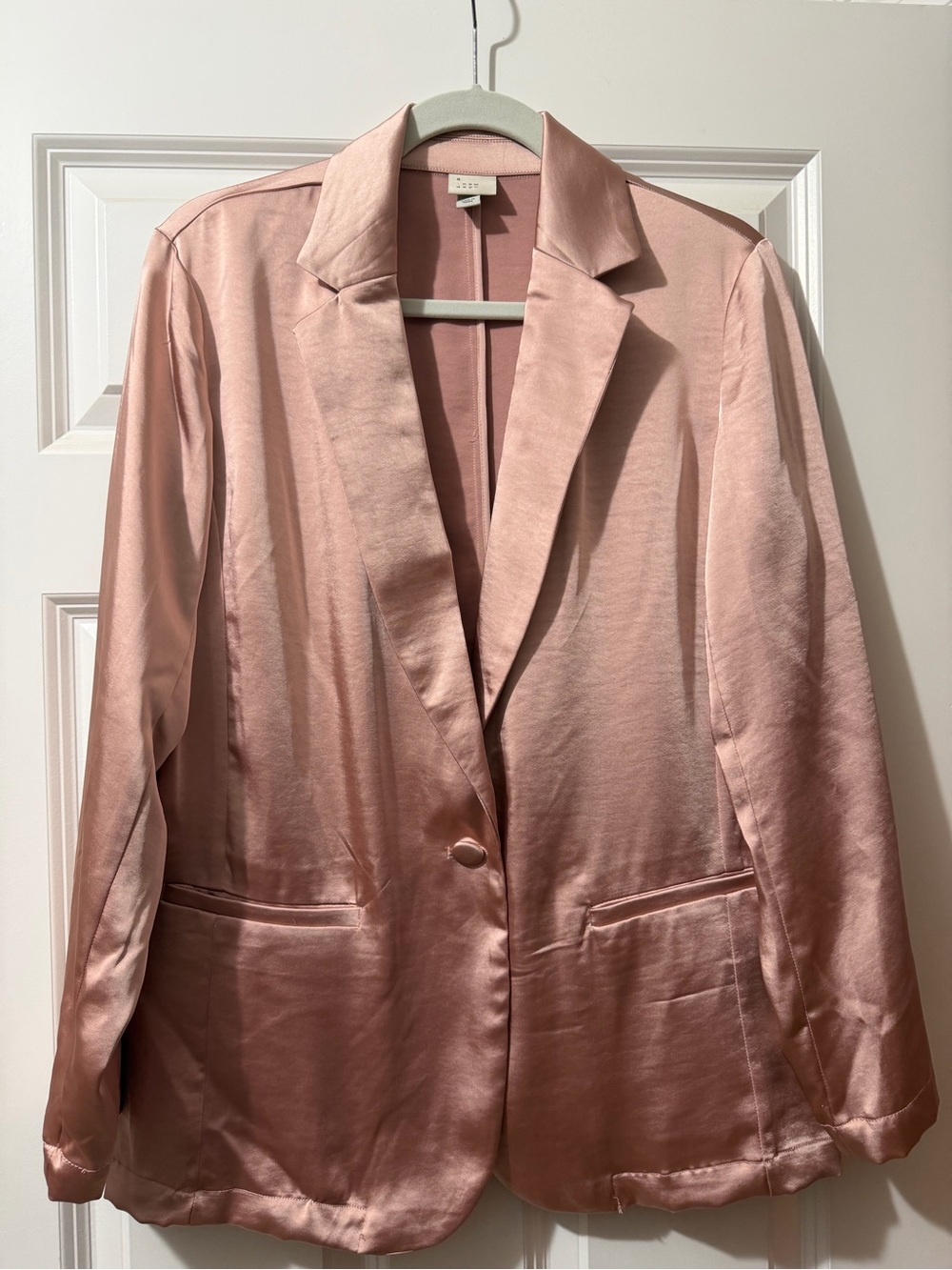 a new day Satin Blazer in Blush Pink